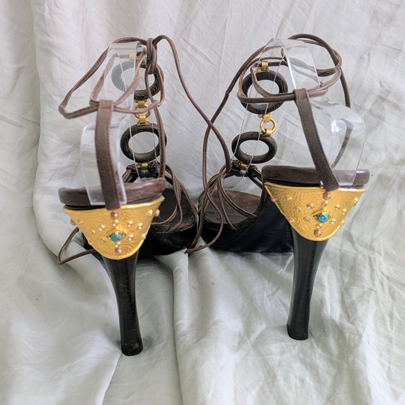 Valentino Gavarani Brown Strappy Sandals - Picture 4 of 9